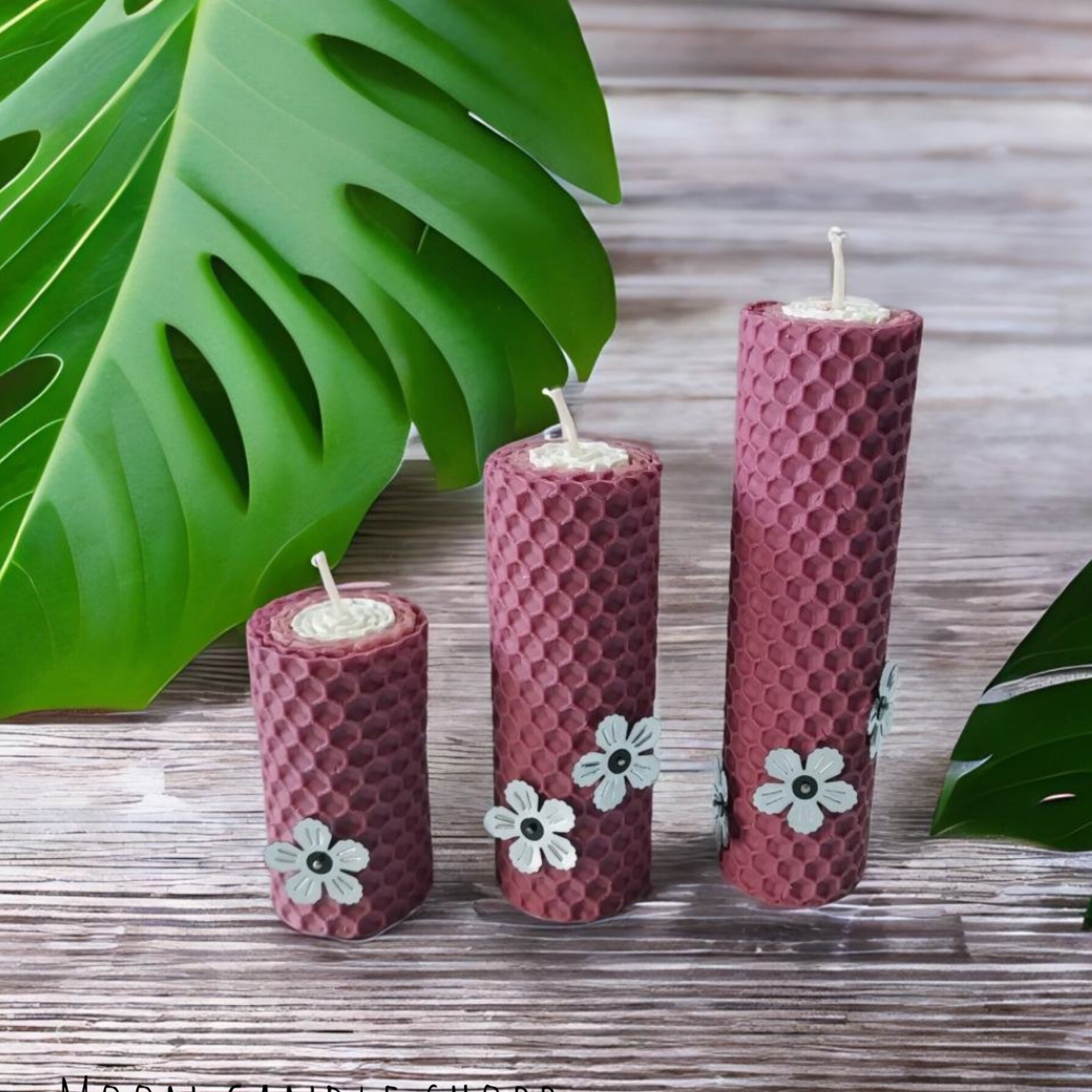 شمع موم عسلی 3رنگ