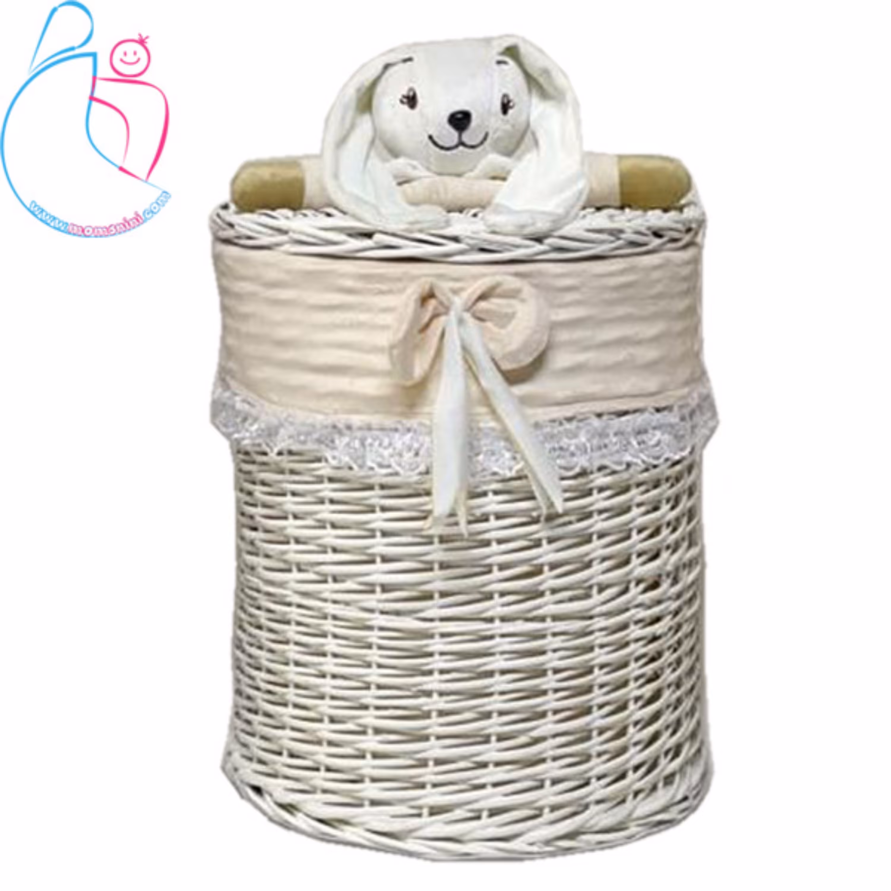 سبد حصیری لباس و اسباب بازی اتاق کودک مدل خرگوش متوسط