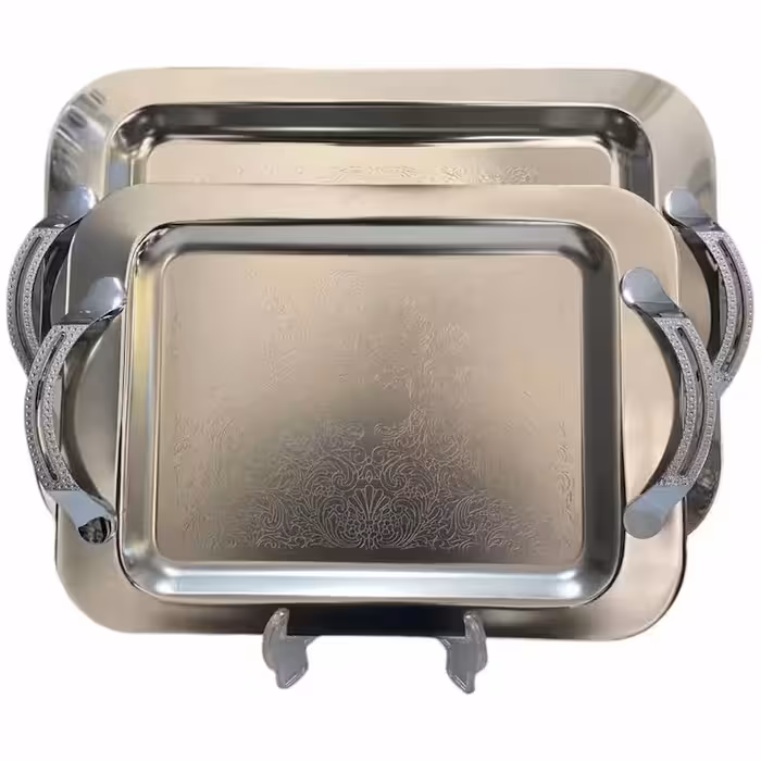 سینی استیل  پذیرایی کوچک وبزرگ 