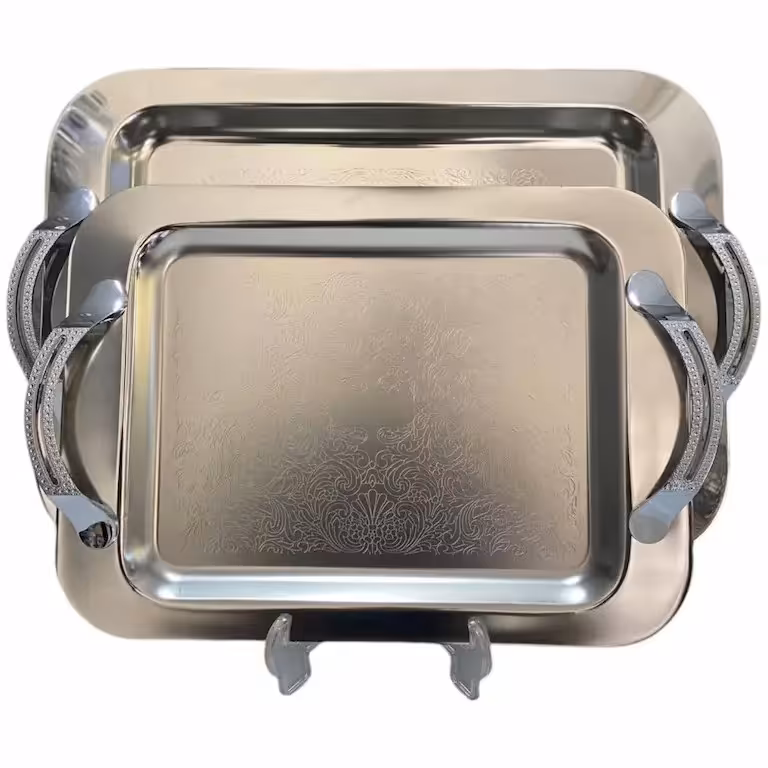 سینی استیل  پذیرایی کوچک وبزرگ 