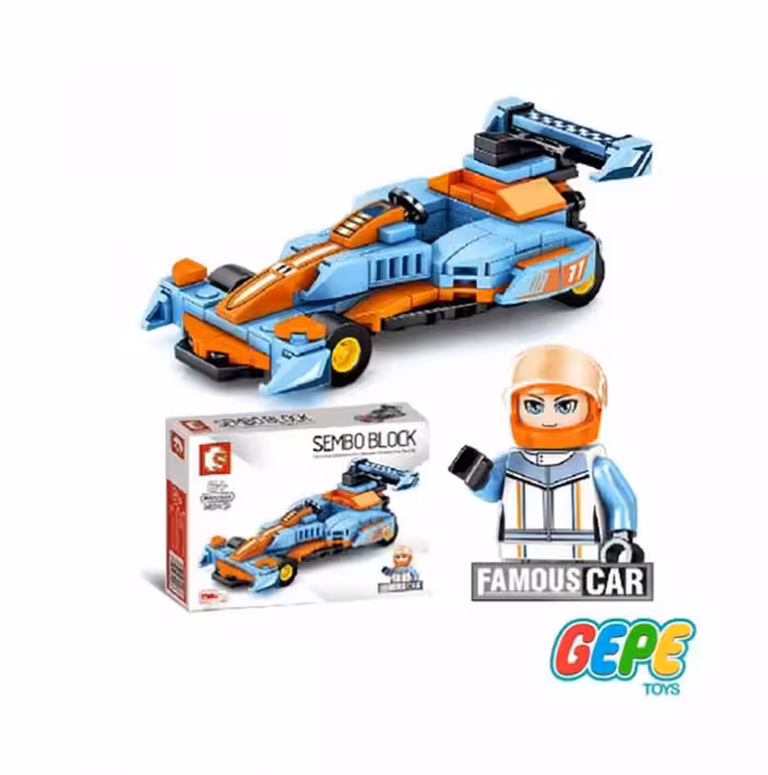 لگو مدل ماشین مسابقه ی فرمول یک آبی