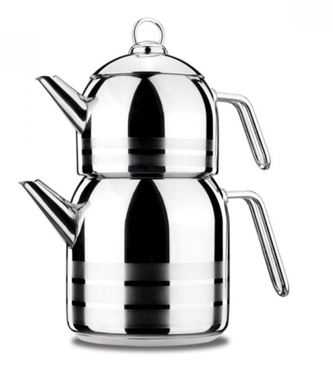 ست کتری و قوری استیل کرکماز مدل مگا -91 Korkmaz Mega