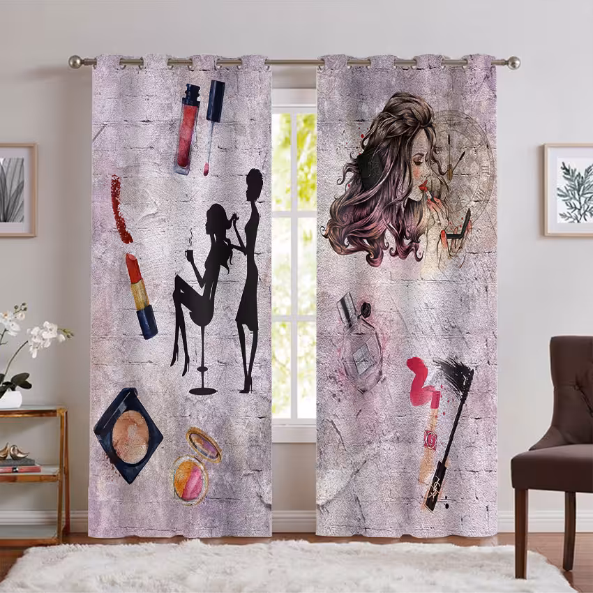 پرده پانچ طرح وکتوری آرایشگاه زنانه PK-7164