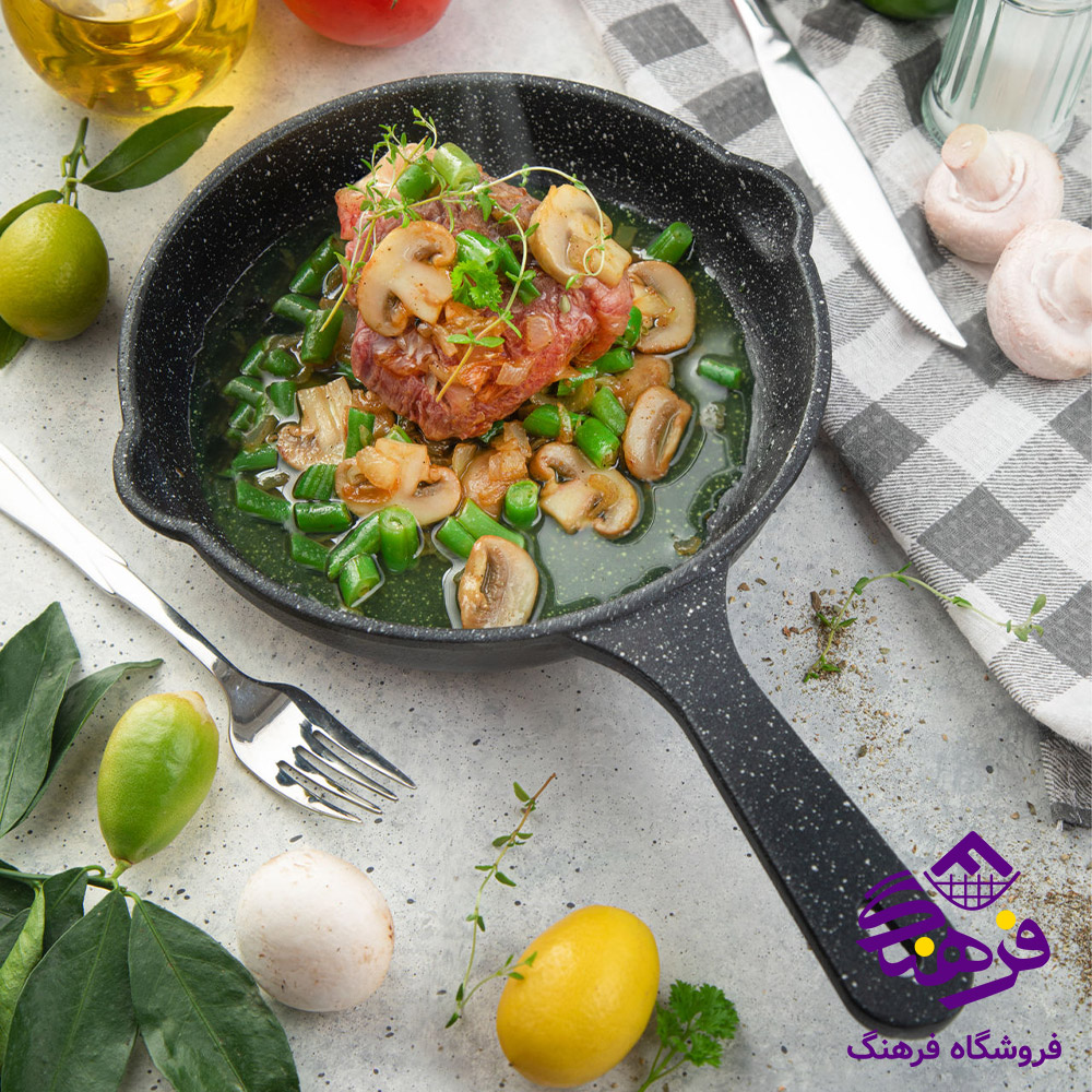 تابه نالینو چدن تک دسته سایز 22 مدل Enzo