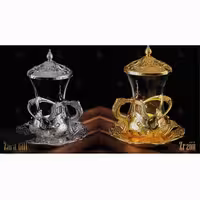 سرویس چای خوری زارا گیفت یک دست برند اورجینال  اصل ترکیه در 2رنگ طلایی و  نقره ای سیلور ترک سوغات کربلا