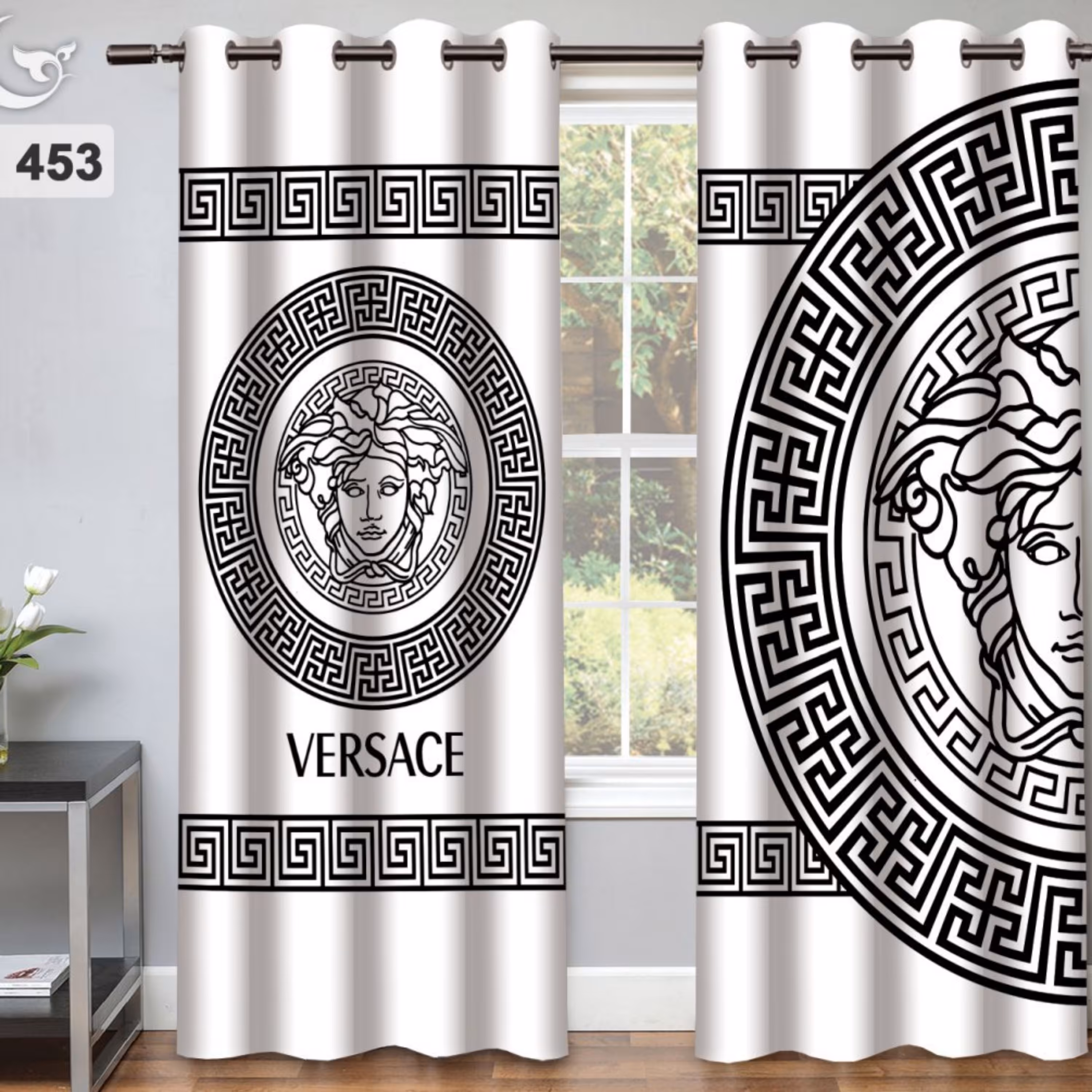 پرده پذیرایی وخواب طرح ورساچ کد 453