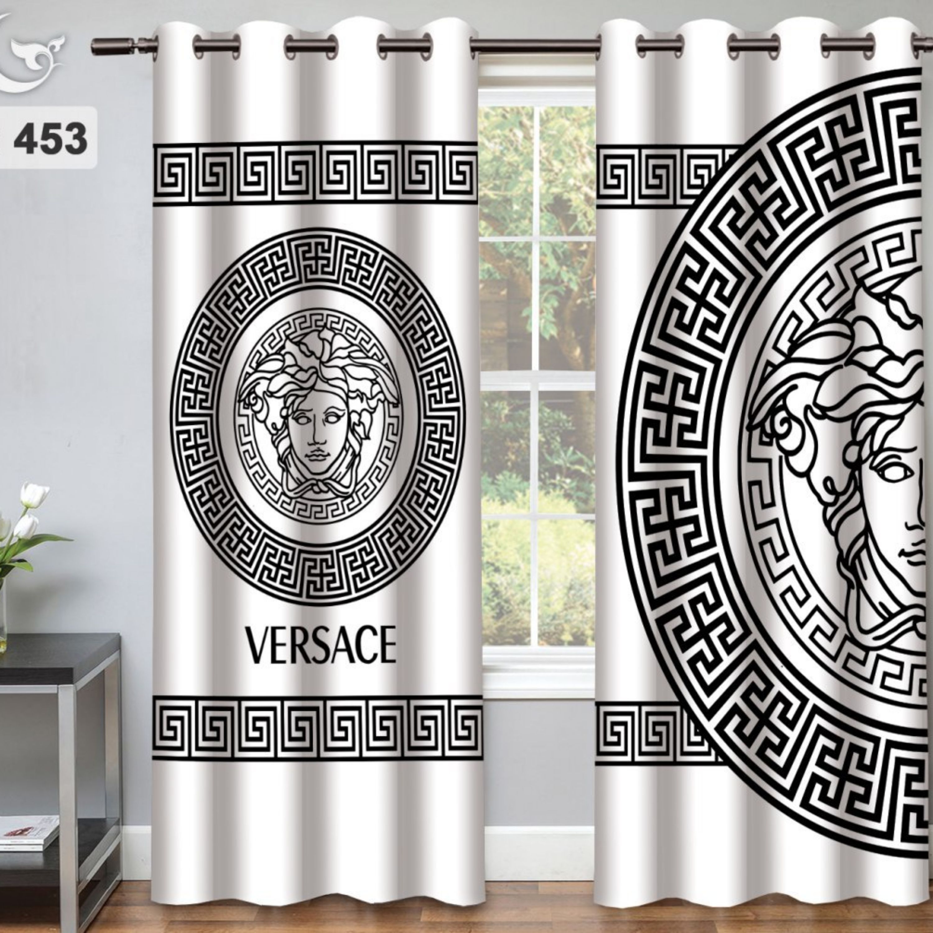 پرده پذیرایی وخواب طرح ورساچ کد 453