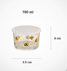 ظرف شیشه ای دربدار 190 میلی چاپدار – لیمون