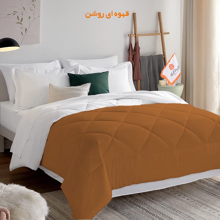 سرویس روتختی چیداری مدل دورو دونفره  رنگ قهوه ای روشن و سفید 