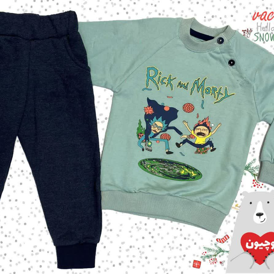 بلوز شلوار طرح دار نوزادی نخ پنبه