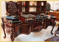 میز مدیریت چوبی سنتی تولید کننده میز مدیریت چوبی خراطی شده - گروه صنعتی نوفر میز مدیریت چوبی سنتی