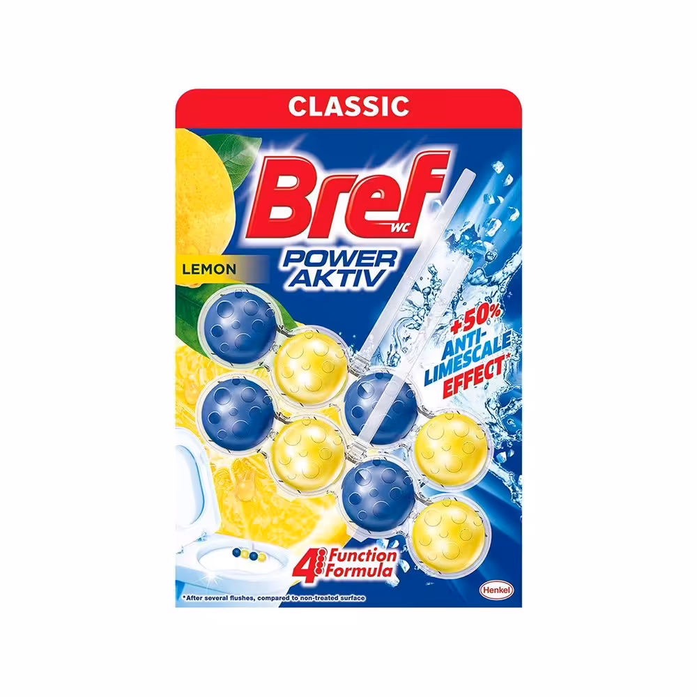 خوشبو کننده توالت فرنگی برف با عصاره لیمو BREF تعداد 8 عددی