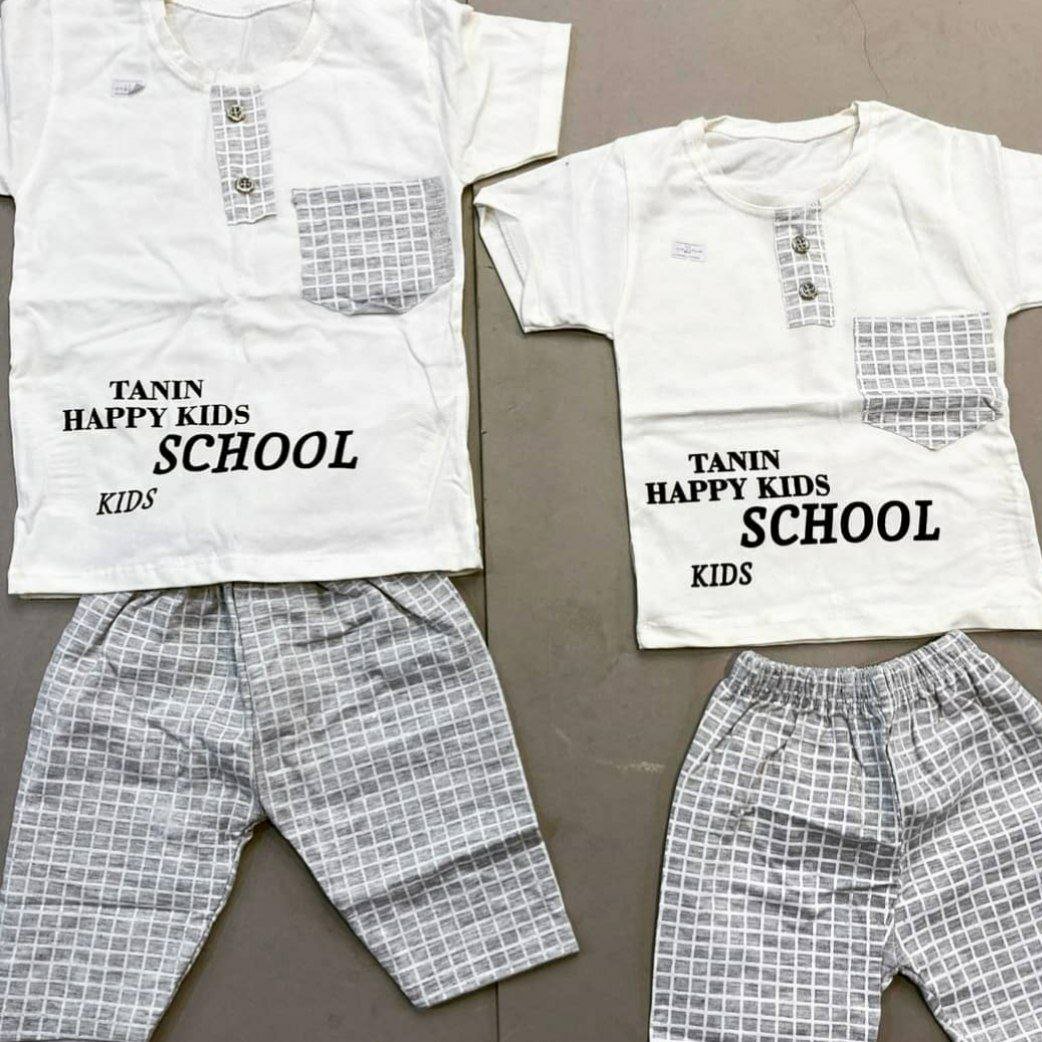 تیشرت شلوارک پسرانه چهارخونه