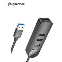 هاب 4 پورت USB3.0 بروفون مدل DH5 4IN1 طول کابل 1.2 متر