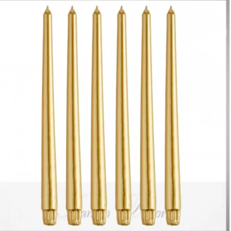 2عدد شمع  طلایی شاین مناسب شمعدان و تزیین