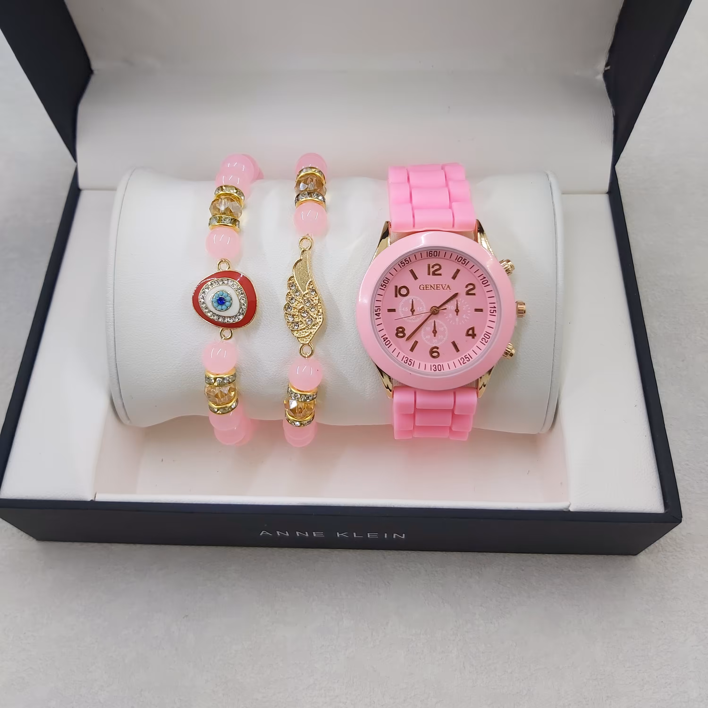 ست ساعت دستبند جنوا صورتی