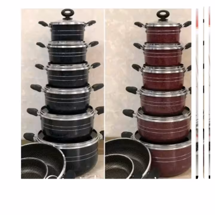 سرویس 14 پارچه هلنا طرح چدن داخل مشکی زنبوری