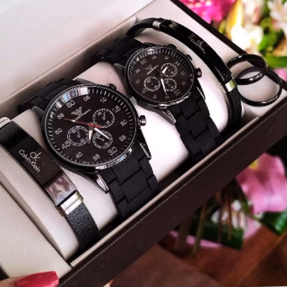 ست دستبند و ساعت آرمانی 