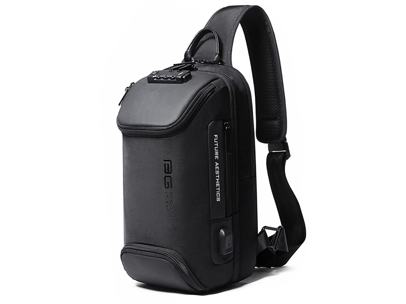 کوله تک بند ضد سرقت یو اس بی دار بنج BANGE BG-7082 Anti-theft TSA Lock Bag Waterproof Chest Pack