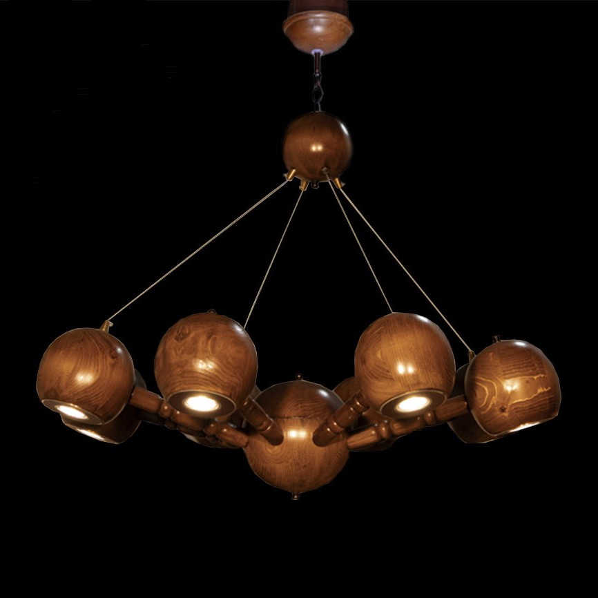 لوستر چوبی مدل کیهان 8 شعله