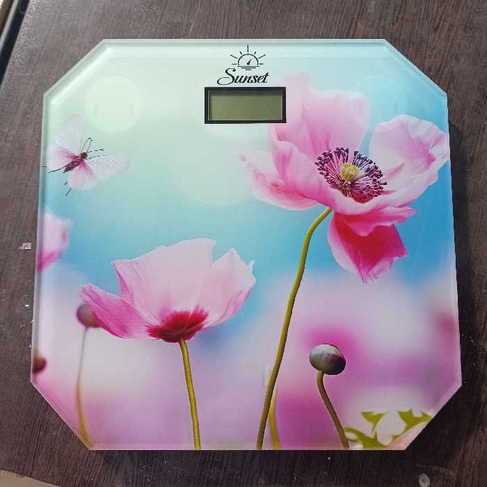 ترازو دیجیتال وزن کشی (حمام) سان ست طرح  گل pink flower (ارسال رایگان) 