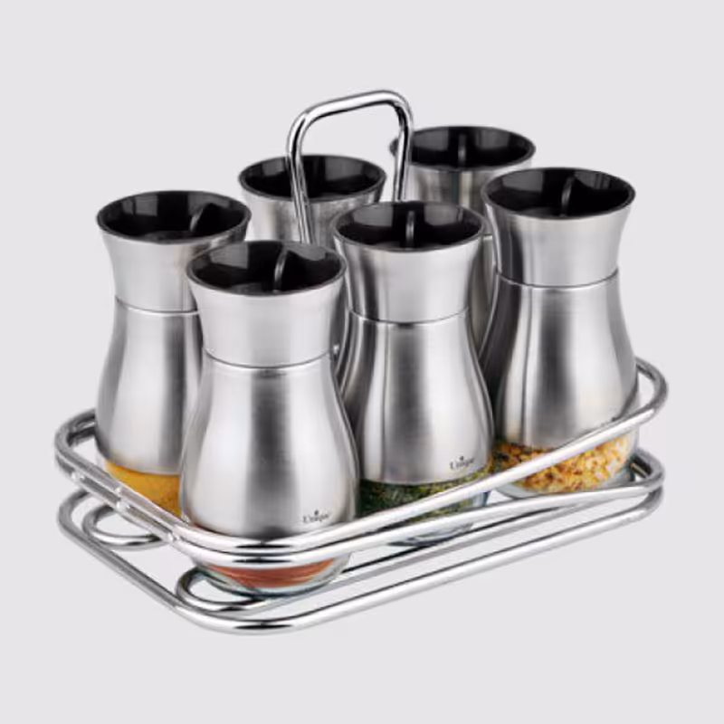 ست ادویه 7 پارچه پایه استیل قطره یونیک کد 1446 (وارداتی)