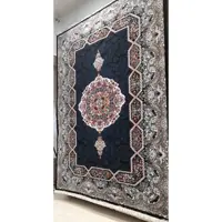 فرش هالیدی سرمه  ای12متری500شانه تراکم 2200 7رنگ سنگین وزن جنس نخ بی سی اف رنگ ثابت بدون پرزدهی کیفیت عالی