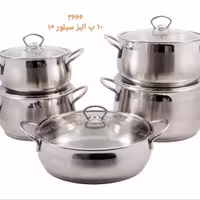 سرویس قابلمه 10 پارچه استیل لاویلوکس (ساخت ترکیه) مدل الیز کف چدن با کیفیتی عالی 