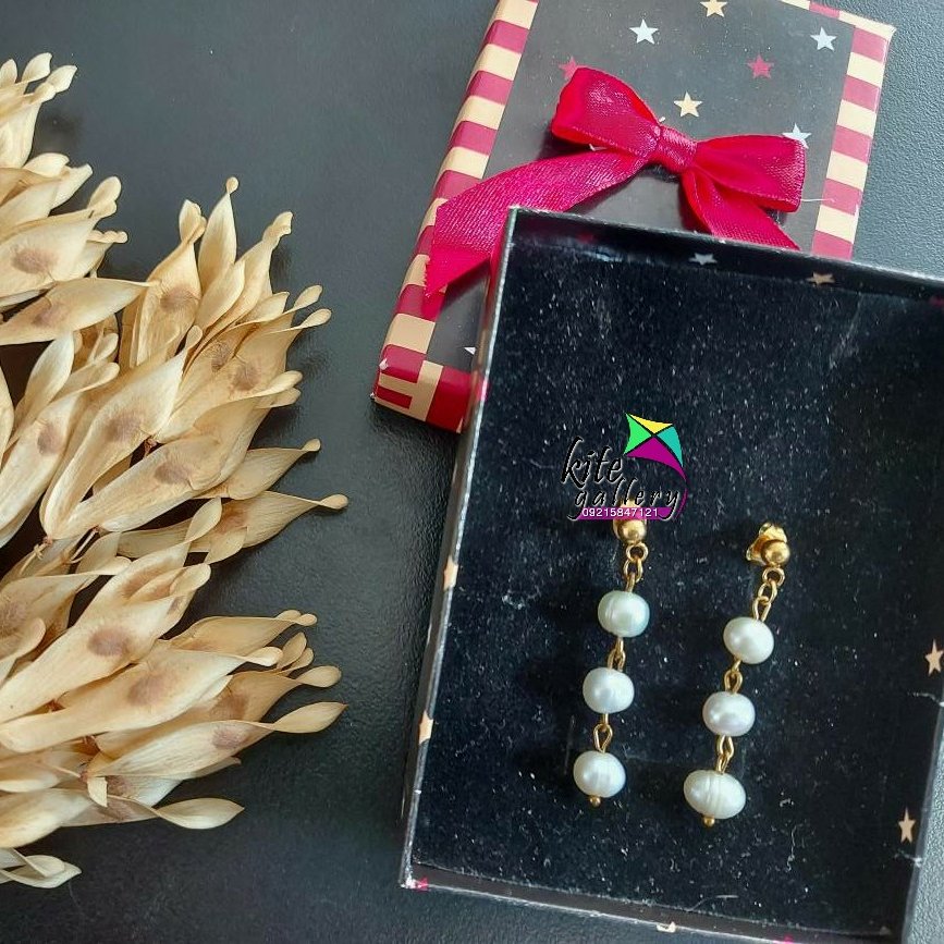 گوشواره مروارید پرورشی طبیعی استیل