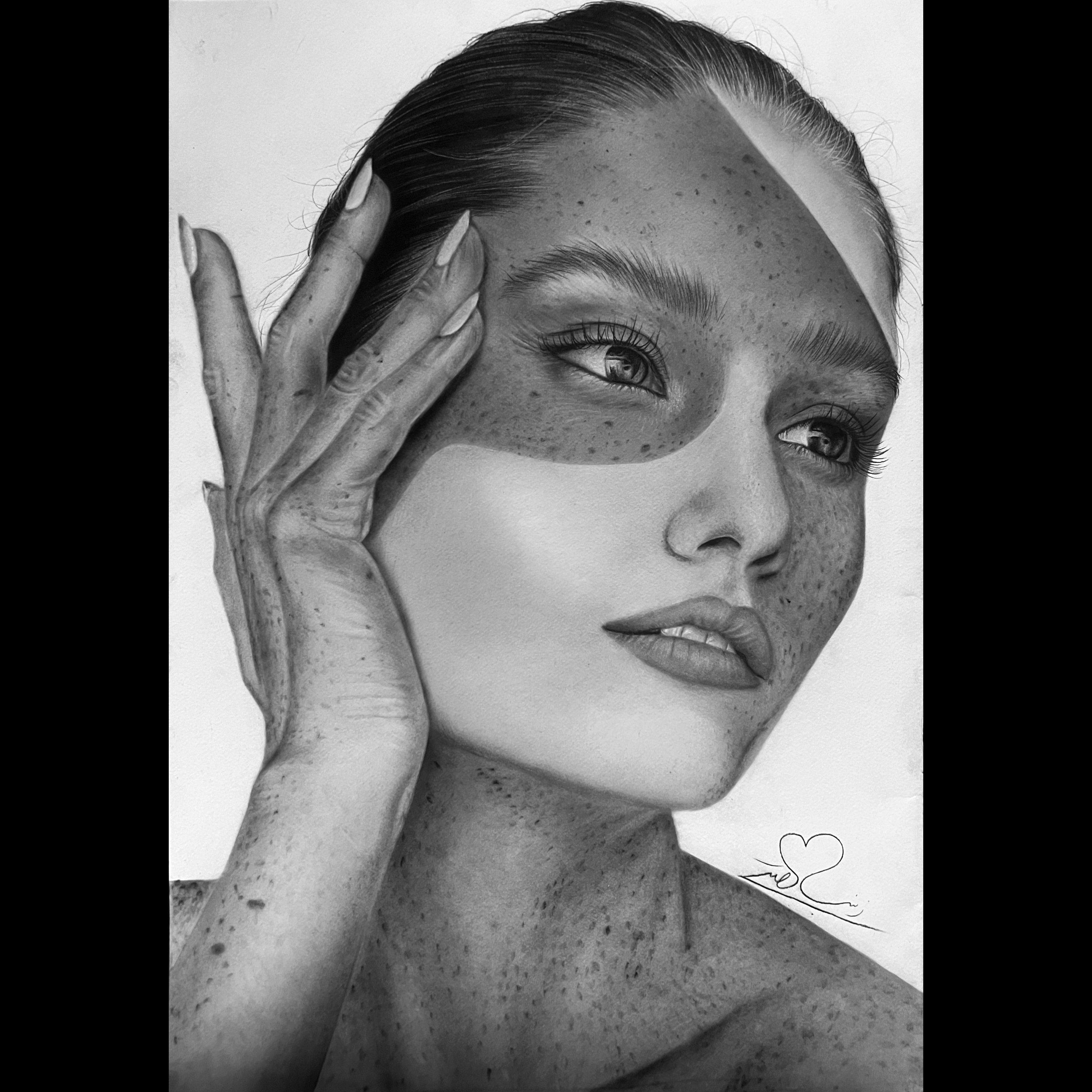 تابلو دکوراتیو سیاهقلم سایز 35 در 50