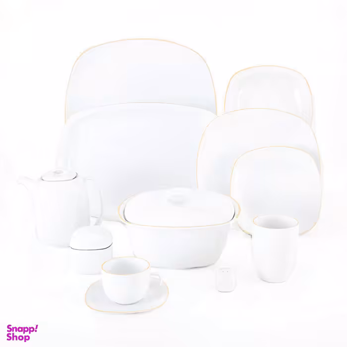 سرویس غذاخوری 98 پارچه چینی زرین ایران قالب کواترو مدل زرین درجه عالی