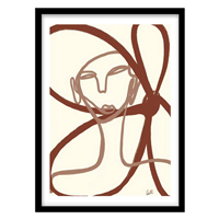 قیمت و خرید تابلو دکوراتیو مدل پرتره و خطوط انتزاعی کد 1911