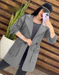 مانتو دخترانه میکرو مدل پرچی