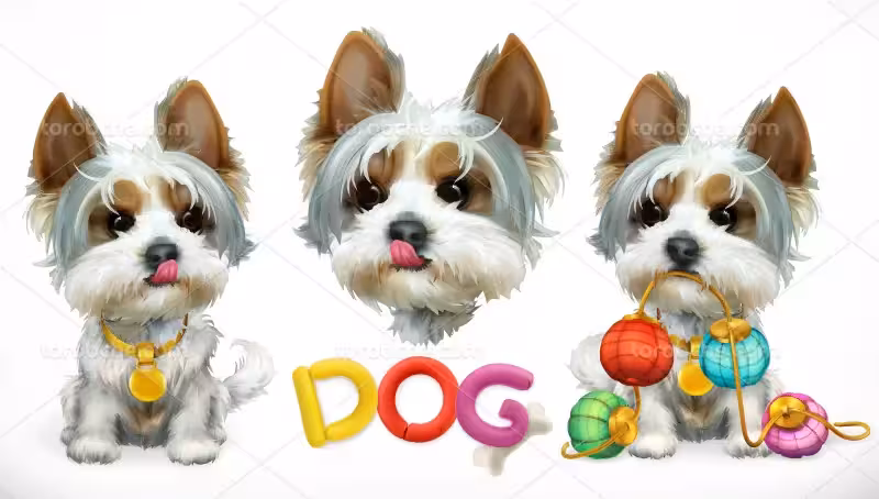 وکتور کاراکتر سگ سفید | گرافیک با طعم تربچه