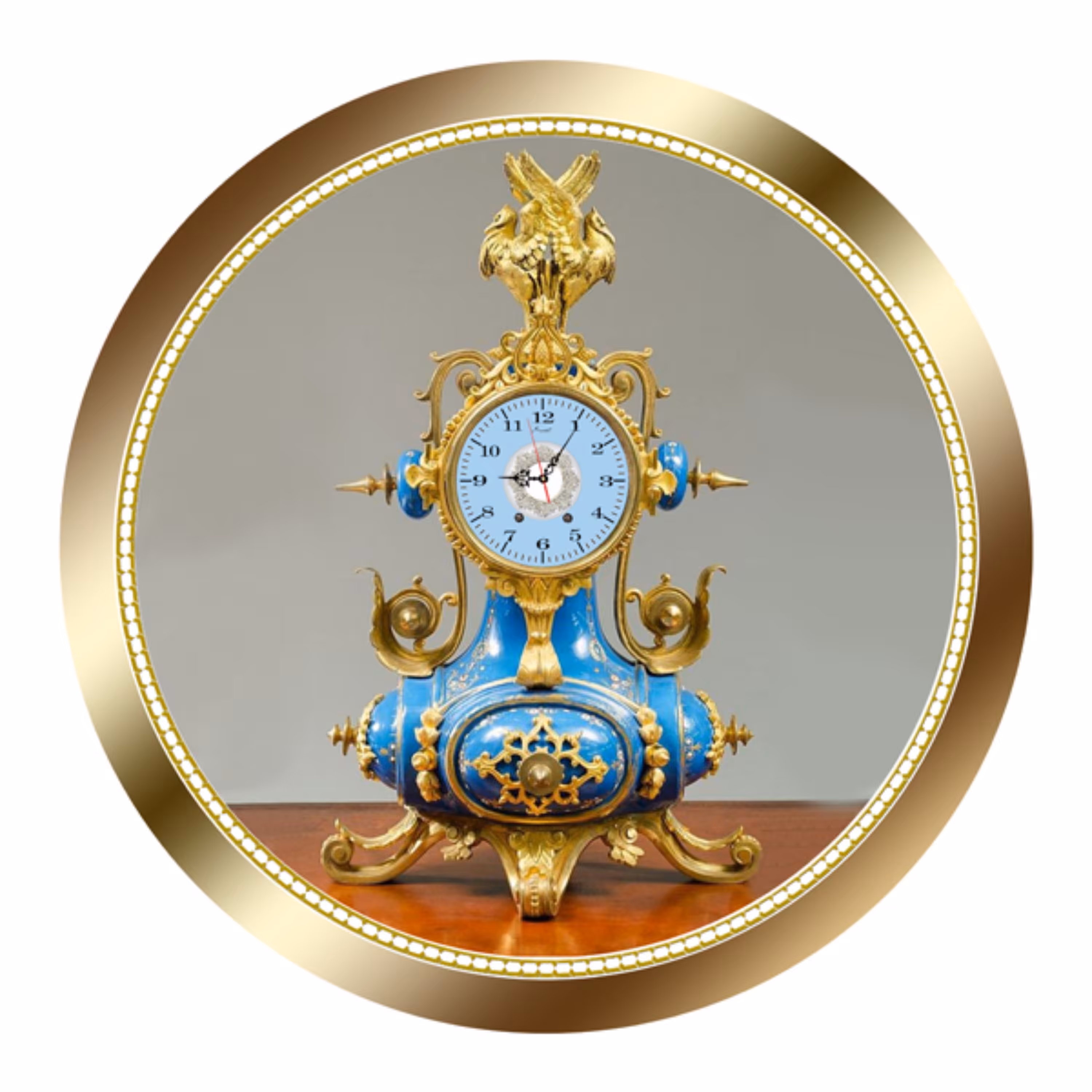 ساعت رومیزی طرح کلاسیک قطر 25 سانت رینگ استیل کدهای 2005-2006-2007