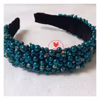 تل پهن جواهردوزی با رنگ سیز کله غازی