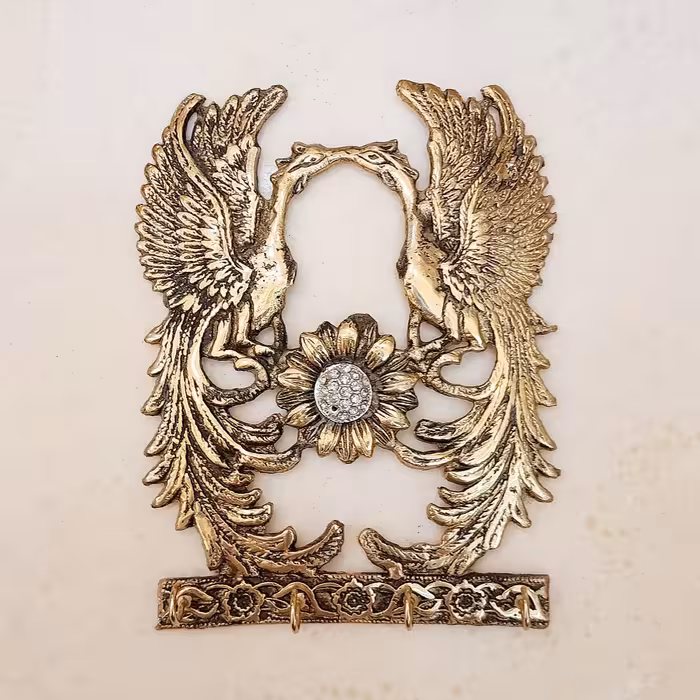 جاکلیدی برنزی طرح طاووس سیمرغ(جا کلیدی برنجی)