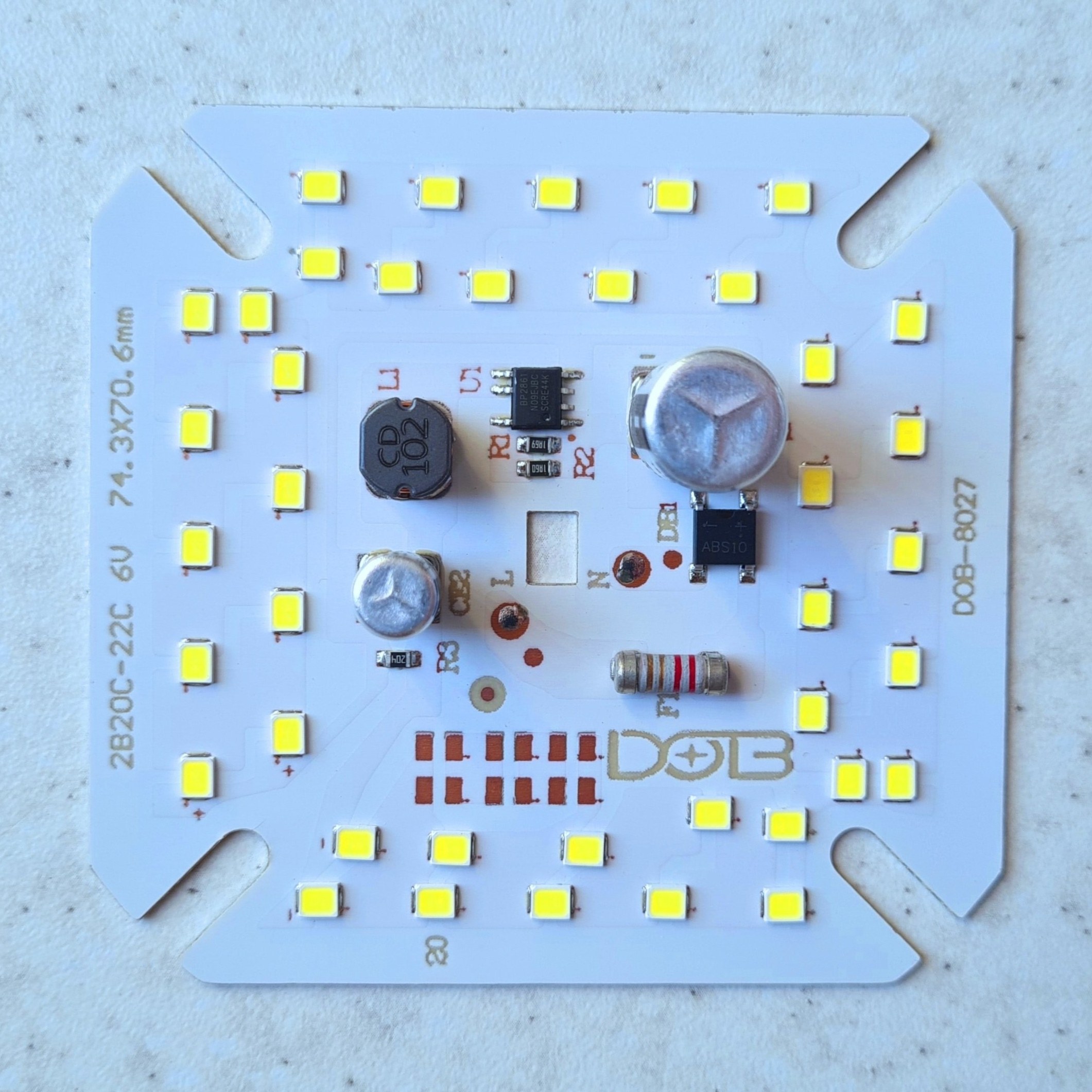 چیپ ال ای دی 40 وات برق مستقیم صفحه لامپ ماژول دی او بی . رنگ سفید مهتابی جهت تعمیر لامپ chip led dob 40w 220v ccc