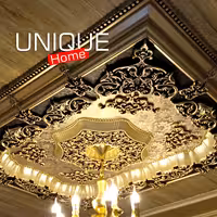 گل سقفی و دور لوستری مستطیل پیش ساخته. طلایی جدید شاپان با چرم نقش دار