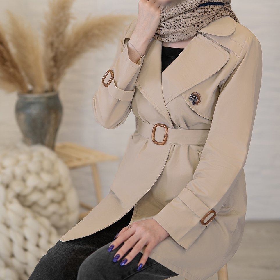 مانتو بارونی بسیار شیک و با کیفیت با تنخور عالی و دوخت فوق العاده