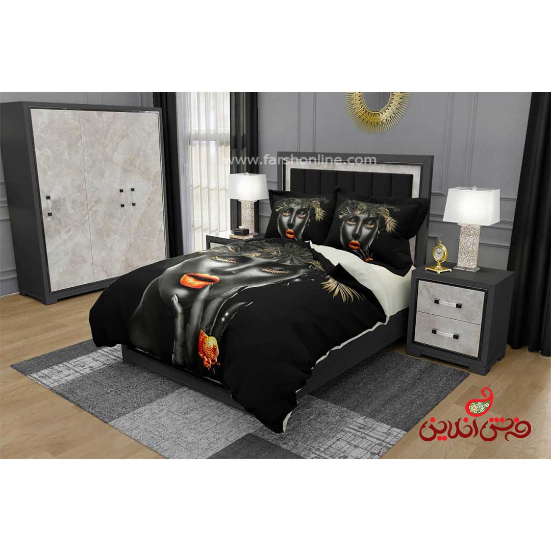 روتختی سه بعدی طرح چهره زن سیاه پوست کد 3190