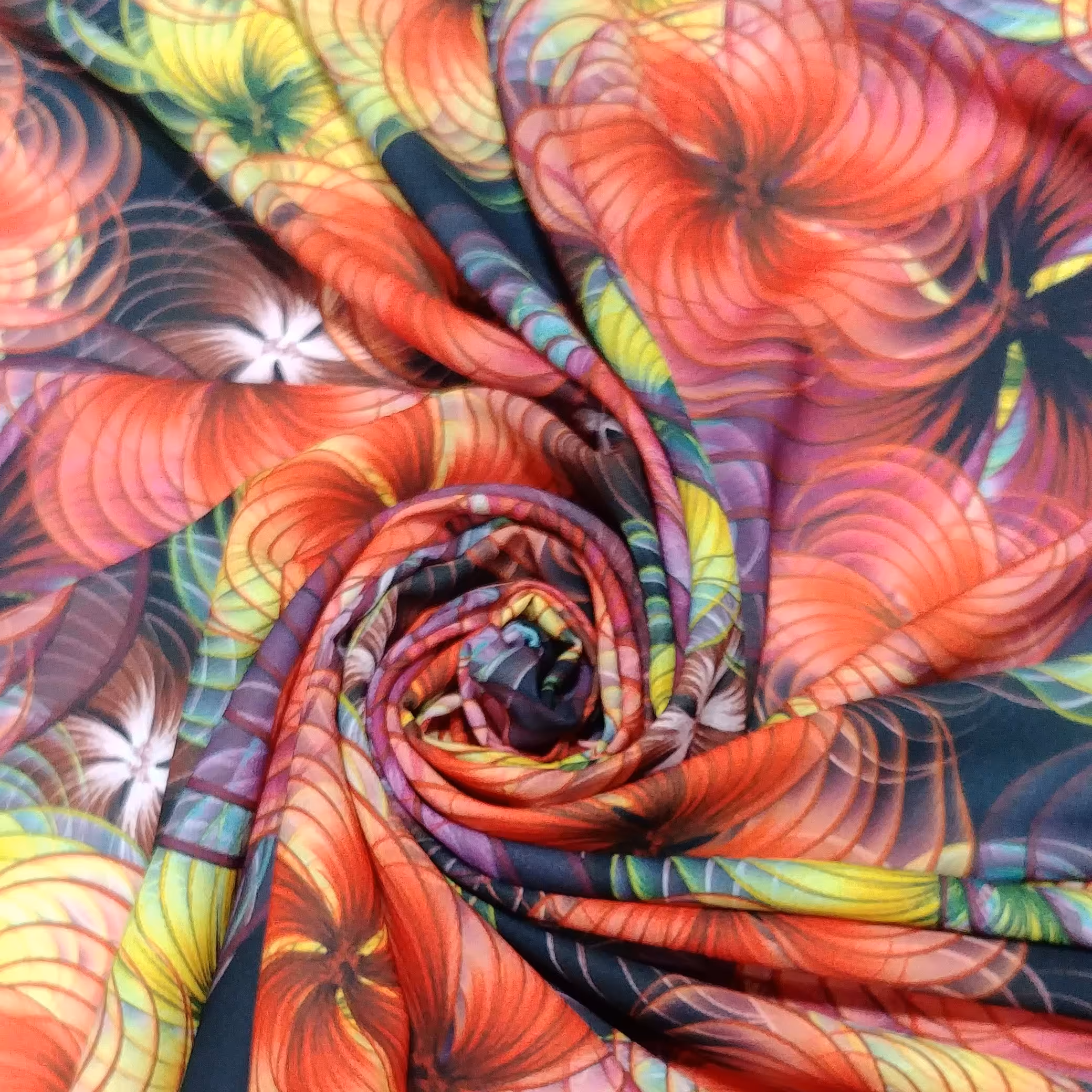 کرپ حریر طرح دار بدونه نیاز به آستری 