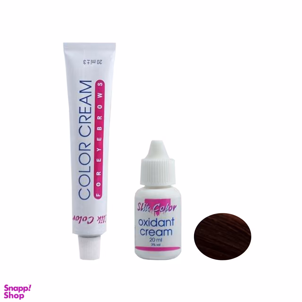 کیت رنگ ابرو سلیک کالر (Slik Color) شماره 4.77 رنگ قهوه‌ای نسکافه‌ای حجم 20 میلی‌لیتر