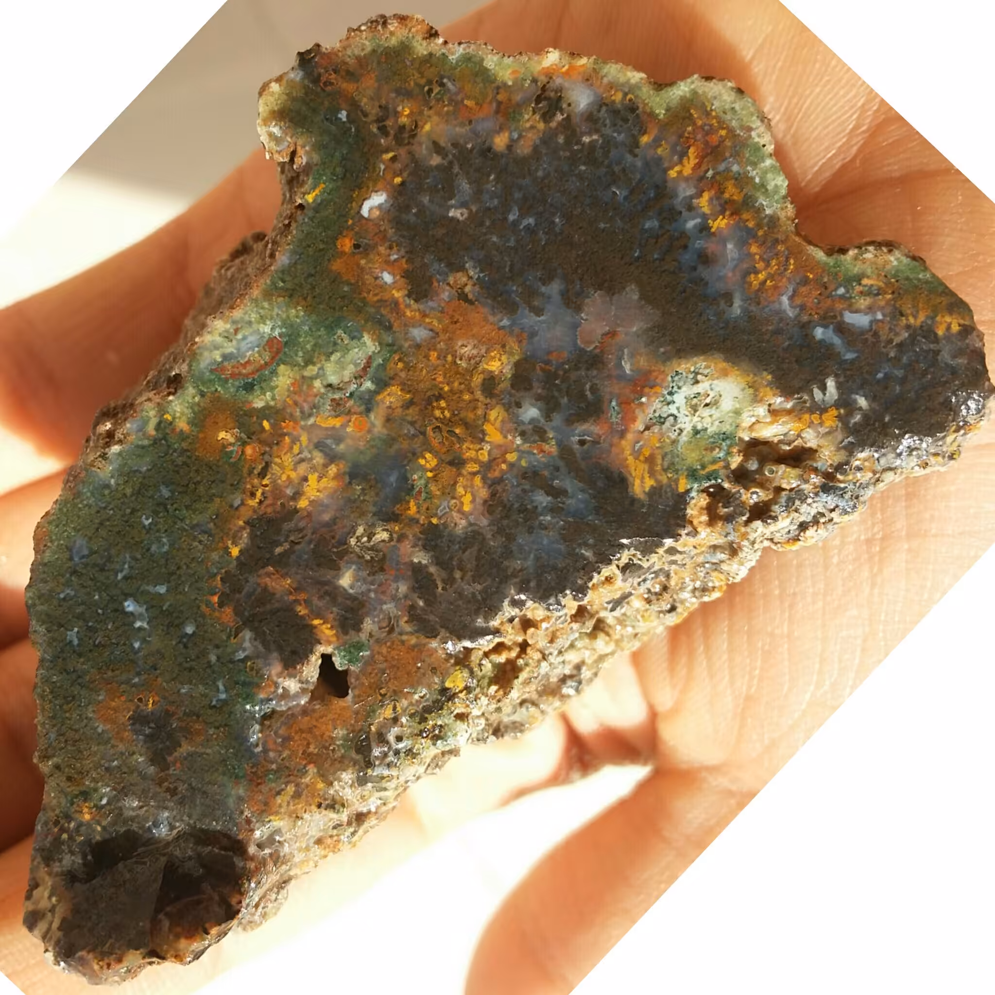 اسلایس سنگ راف شجر منظره 7رنگ فوق العاده 100درصد طبیعی خااااص شاهکار خلقت