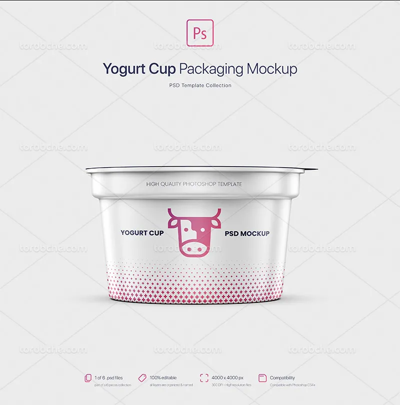 موکاپ ماست PSD | گرافیک با طعم تربچه