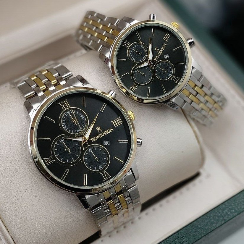 ست و تک زنانه مردانه ساعت مچی رومانسون طرح سه موتوره ROMANSON 