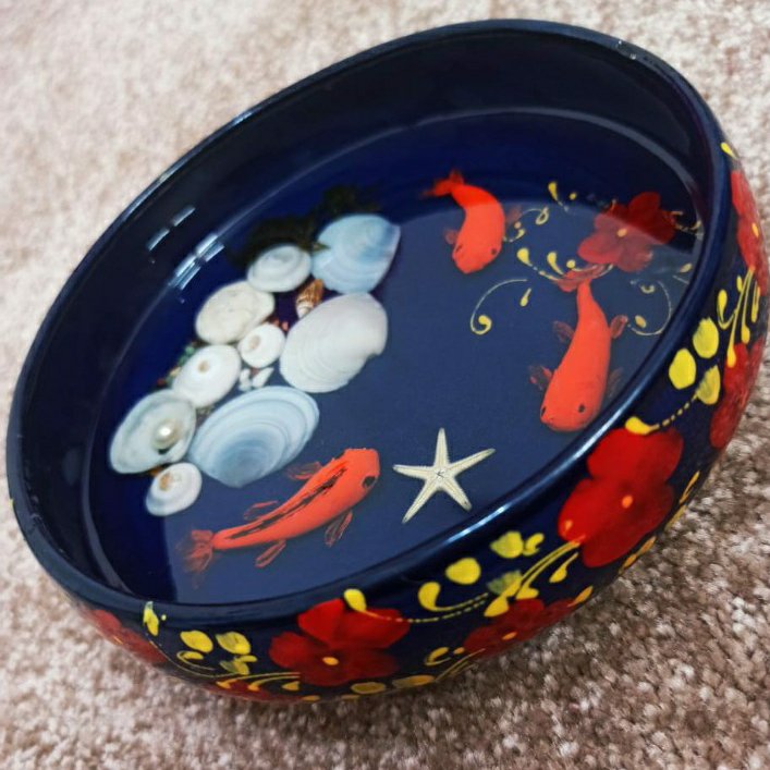 حوضچه رزینی ماهی قرمز (سفره هفت سین)