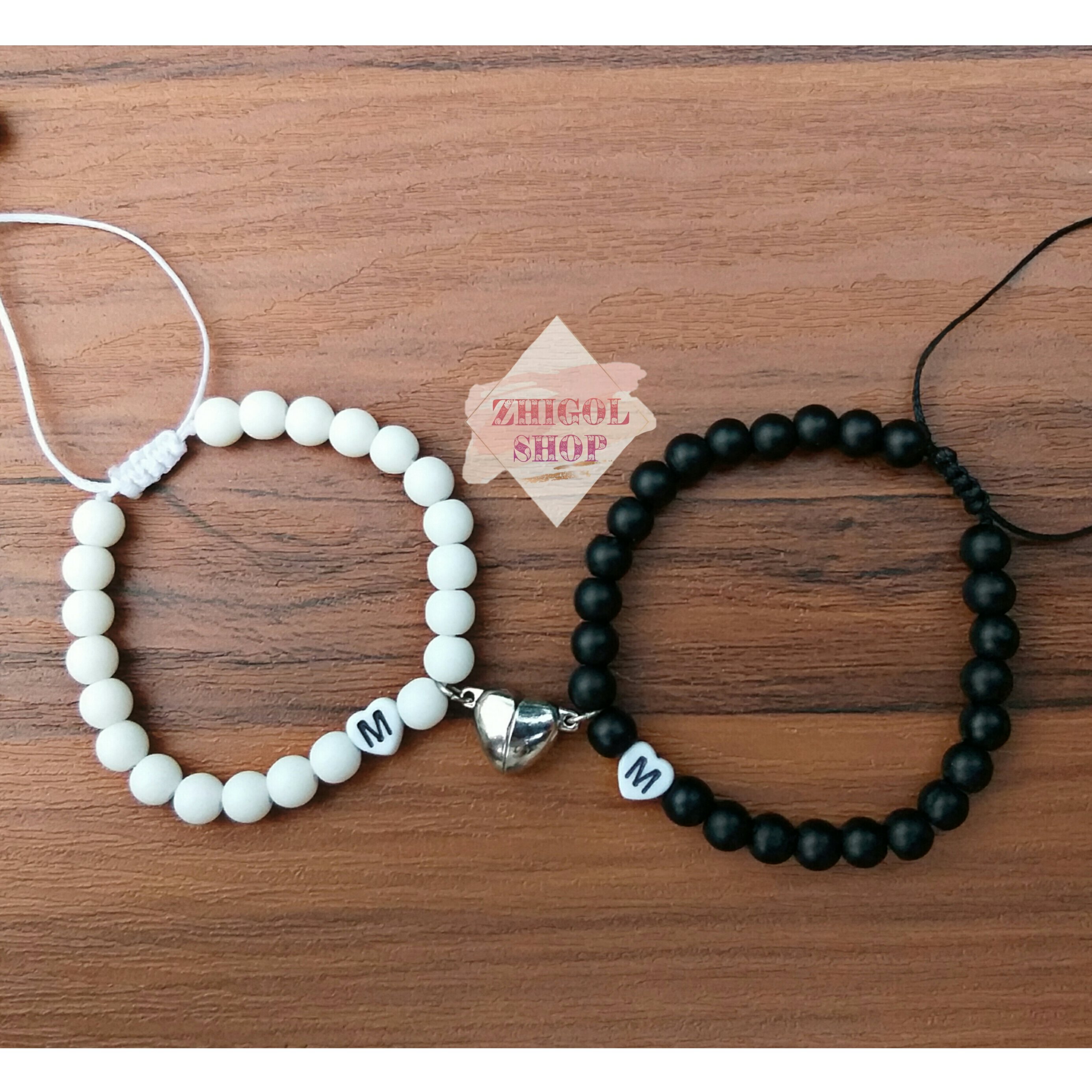 ست دستبند حروف و مگنت قلبی