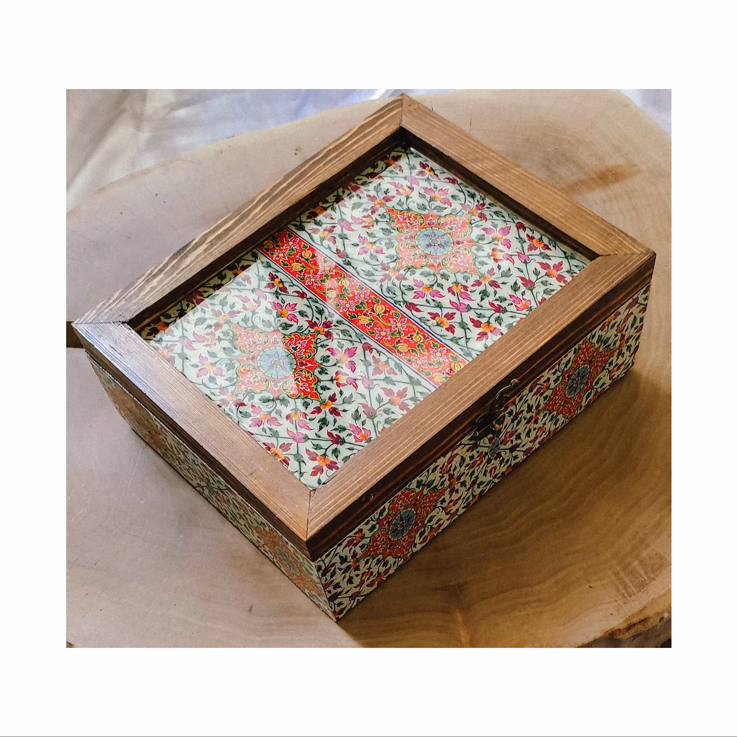 جعبه پذیرایی چوبی  رزینی