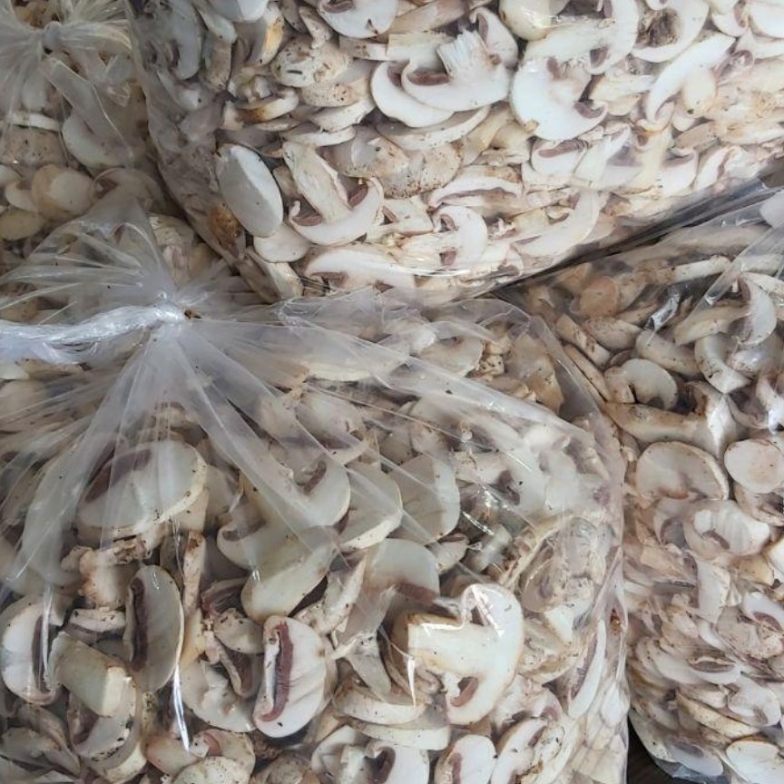 قارچ دکمه ای درجه 3 اسلایس شده با قیمت هر کیلویی (5کیلویی)